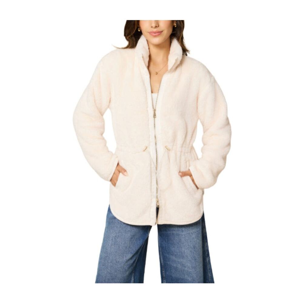 Softies Women's Almond DreamPlush Full Zip Tunic Fur Jacket Szie XS